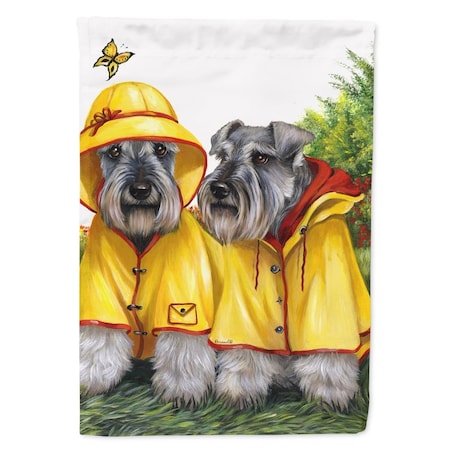 Carolines Treasures 28 x 0.01 x 40 in. Schnauzer Rain Gear Canvas House Flag PPP3164CHF